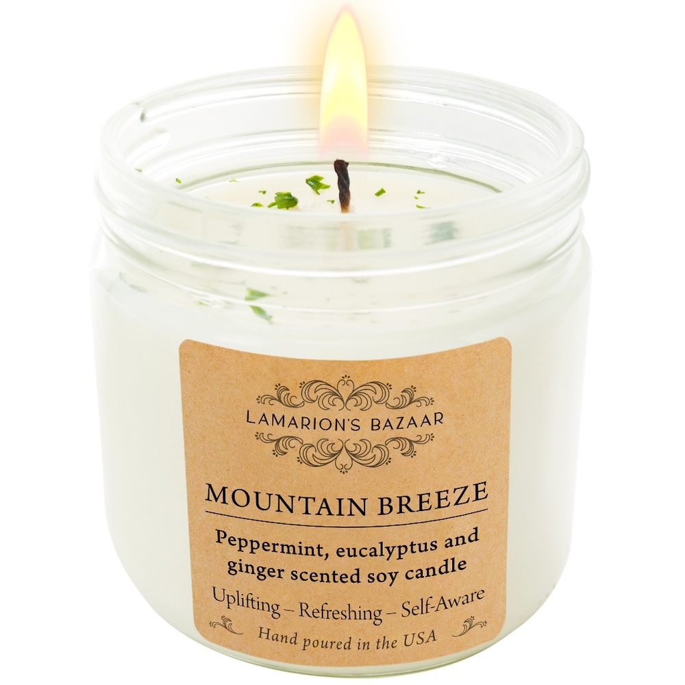 MOUNTAIN BREEZE - Peppermint Eucalyptus and Ginger - 100% Soy Candle
